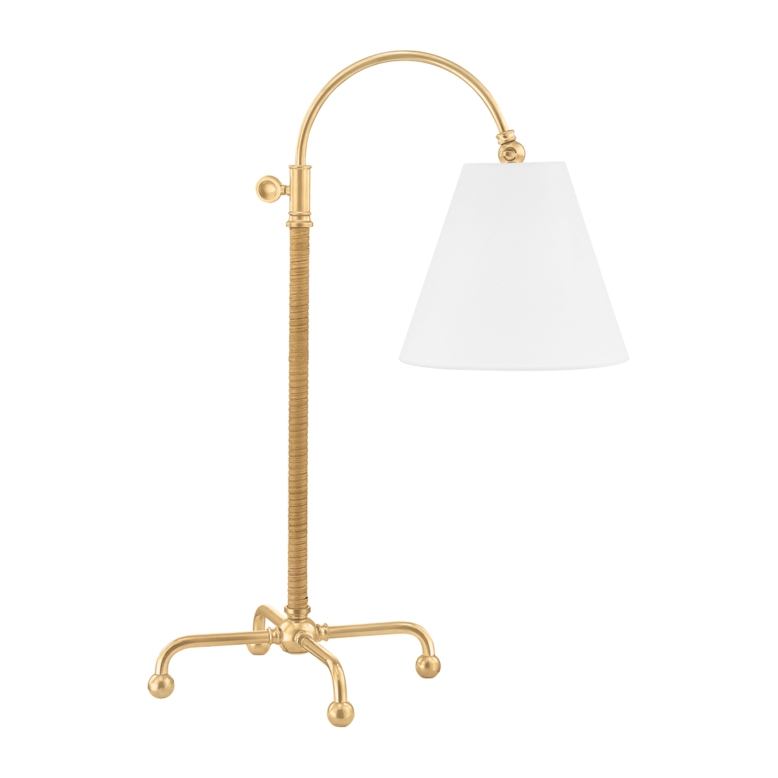 Hudson Valley Lighting Curves No.1 18.5 inch 75 watt Aged Brass Table Lamp Portable Light