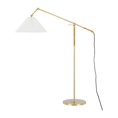 Hudson Valley Lighting Dorset 1 Light 45.5 inch Aged Brass Floor Lamp Portable Light