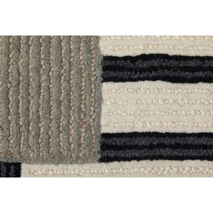 Feizy Maguire 8899F Transitional Abstract Rug in Ivory/Gray/Black