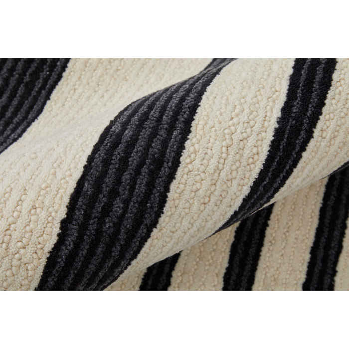 Feizy Maguire 8901F Transitional Abstract Rug in Ivory/Black