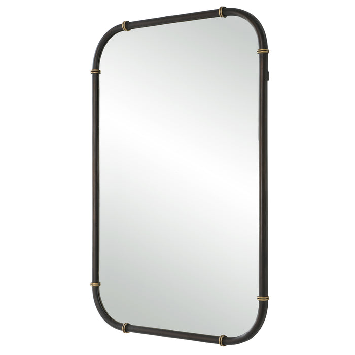 Modern Accents Radius Corners Rectangular Industrial Mirror