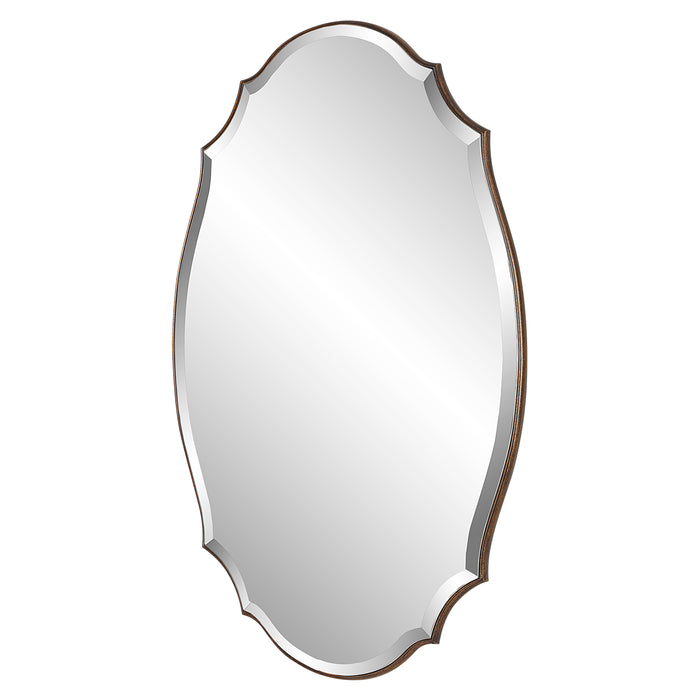 Modern Accents Shaped Beveled Rounded Edged Frame Mirror