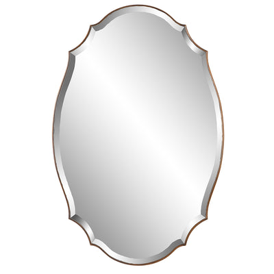Modern Accents Shaped Beveled Rounded Edged Frame Mirror