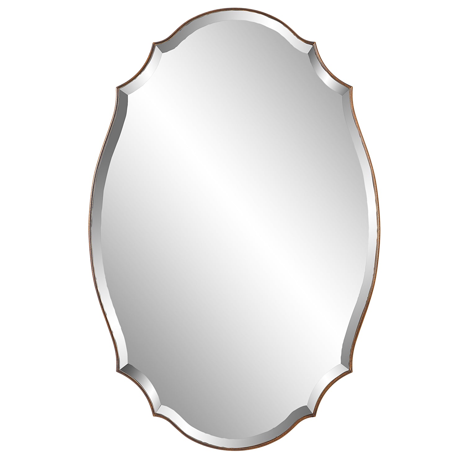 Modern Accents Shaped Beveled Rounded Edged Frame Mirror