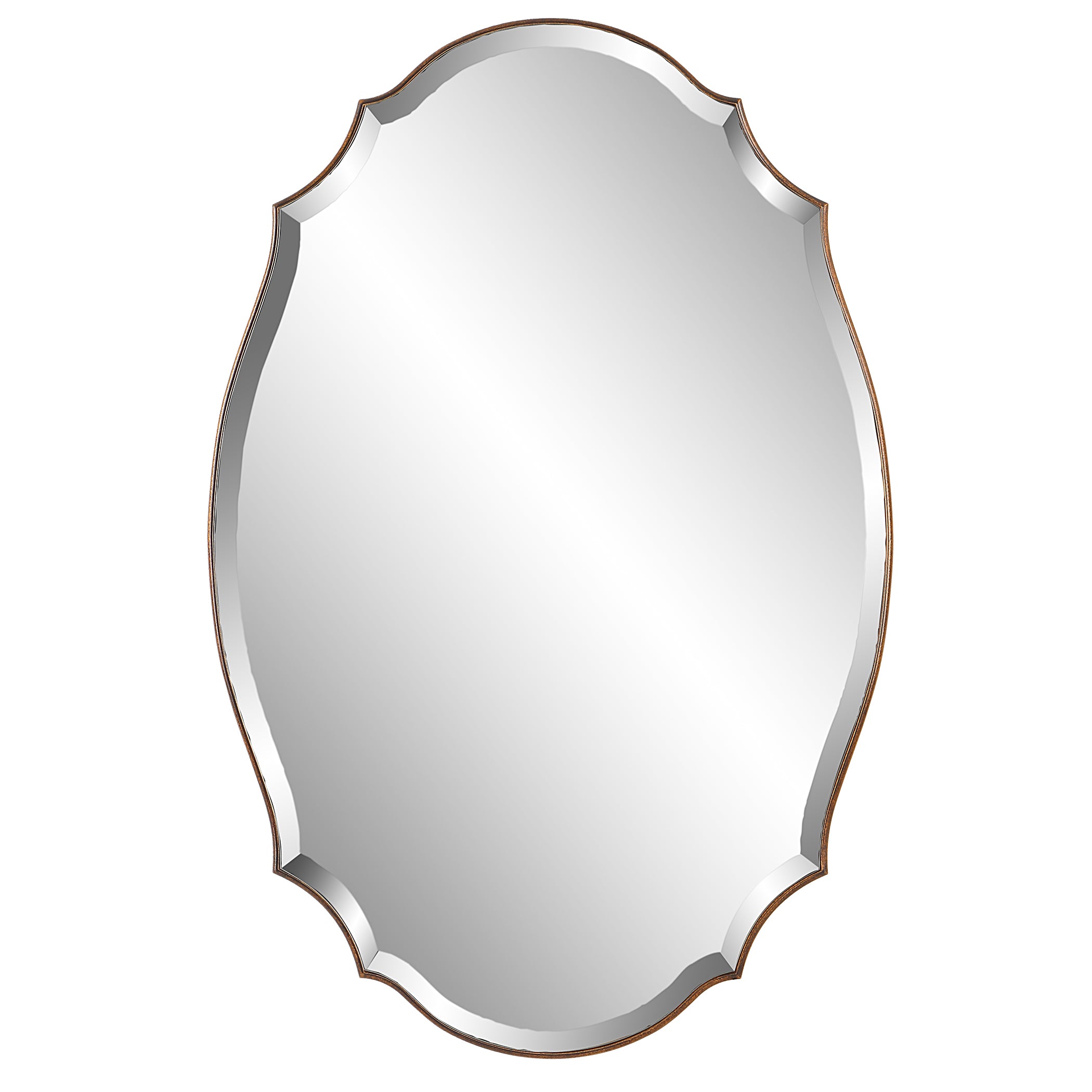 Modern Accents Shaped Beveled Rounded Edged Frame Mirror