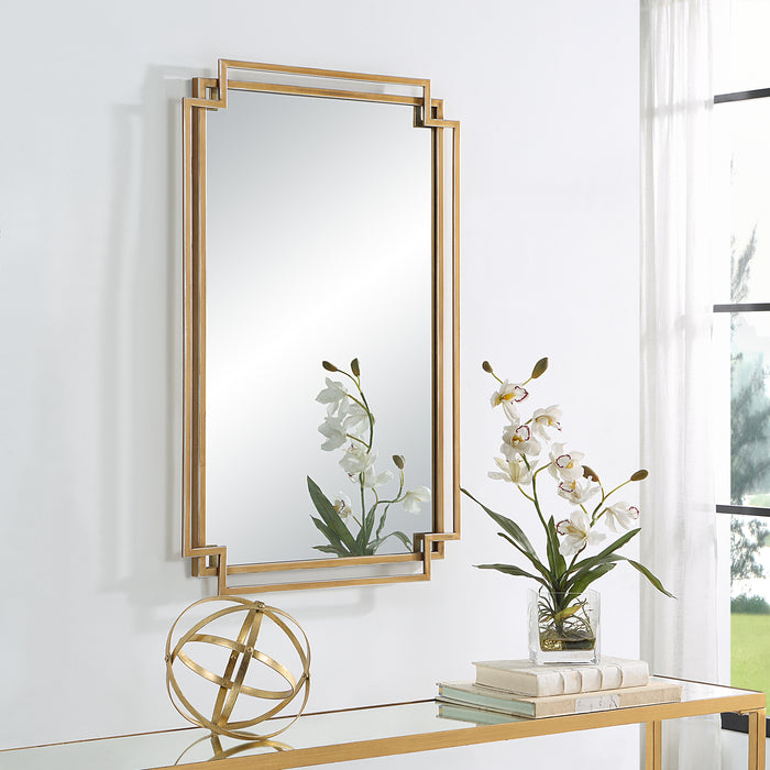 Modern Accents Overlapping Metal Frame Mirror