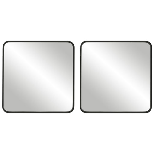 Modern Accents Rounded Corners Metal Frame Mirror - Set of 2