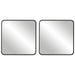 Modern Accents Rounded Corners Metal Frame Mirror - Set of 2