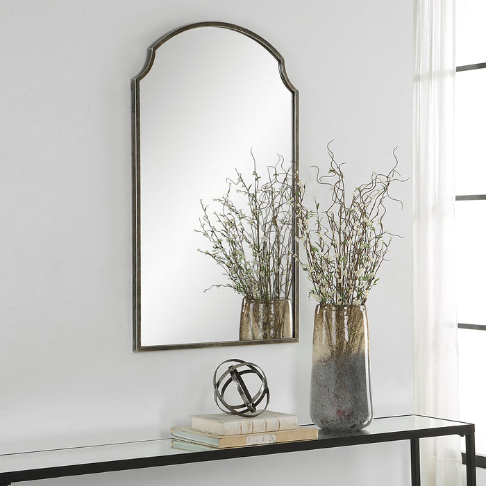 Modern Accents Scalloped Corners Metal Frame Mirror
