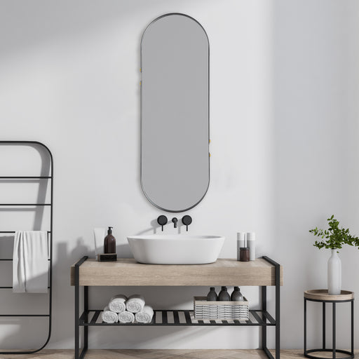Modern Accents Pill shape Simple Metal Frame Mirror