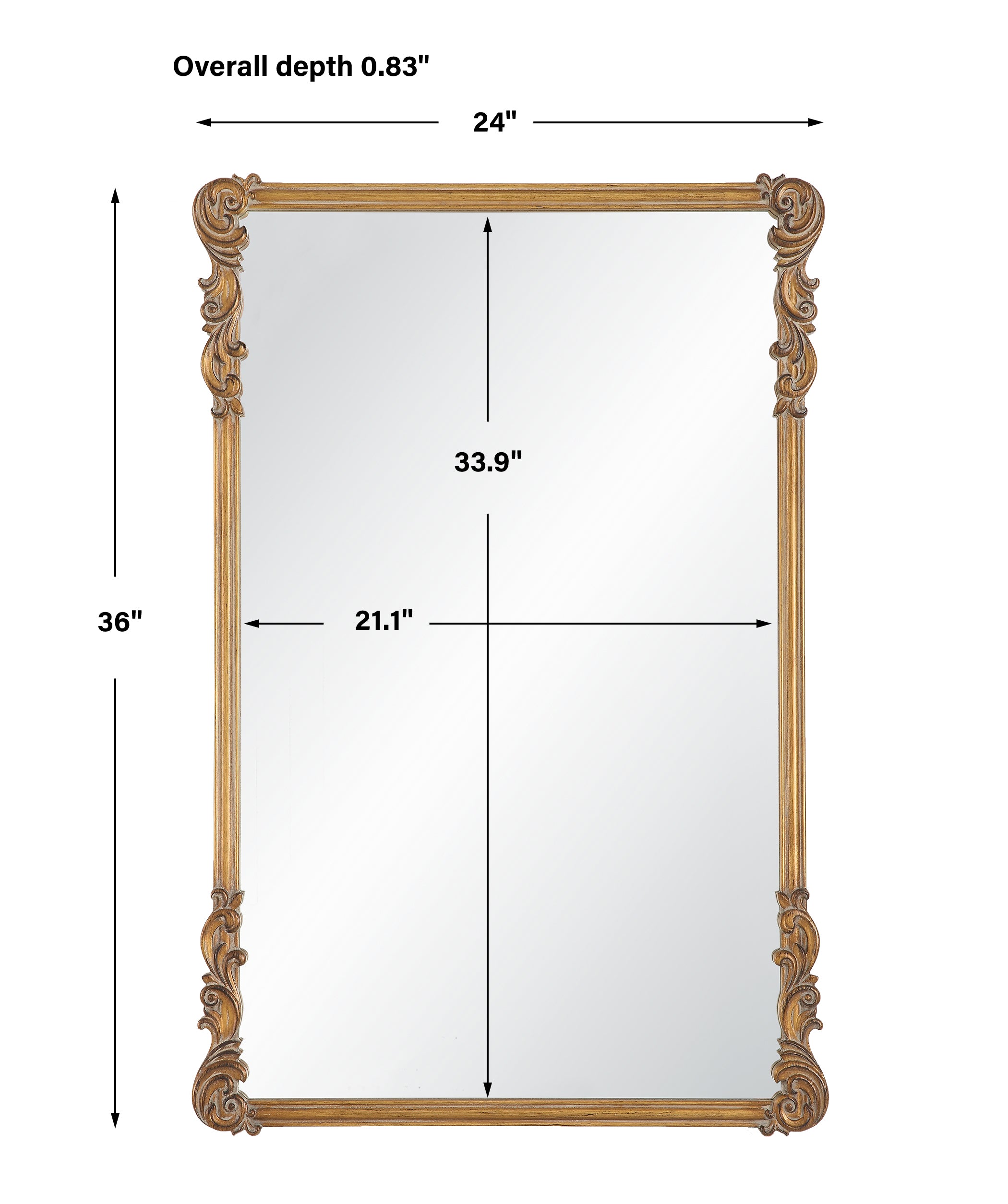 Modern Accents Antique Gold Beautiful Frame Mirror