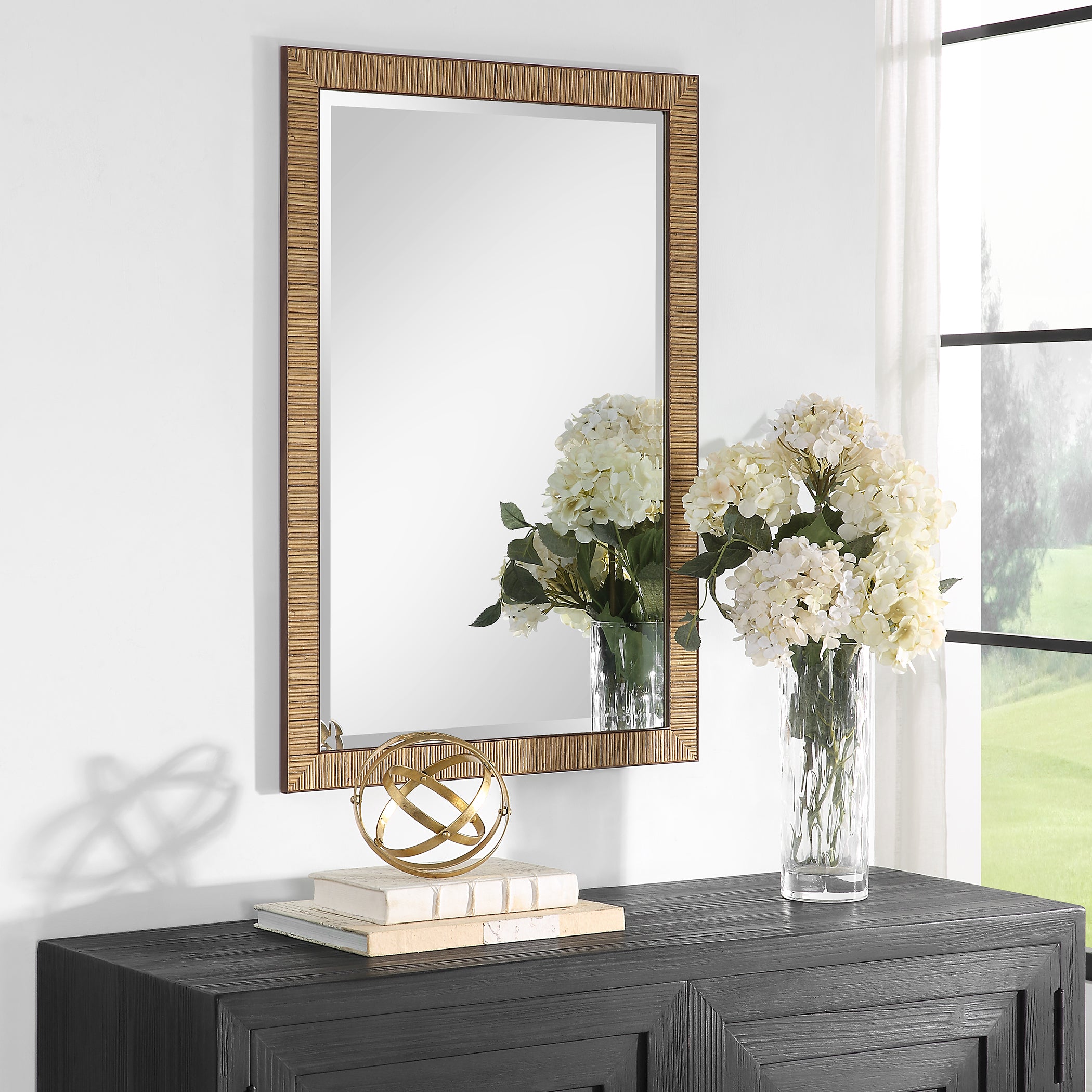 Modern Accents Coastal Decor Rattan Frame Mirror