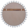 Uttermost Cyra Wood Round Mirror, Aged Ivory