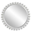 Uttermost Cyra Wood Round Mirror, Aged Ivory