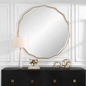 Uttermost Aneta Large Gold Round Mirror