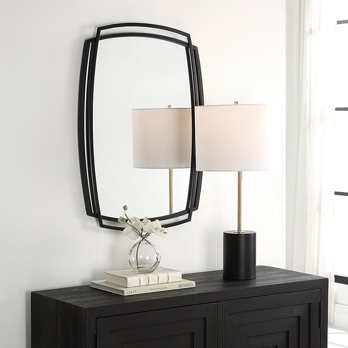 Modern Accents Curved Metal Frame Arched Mirror