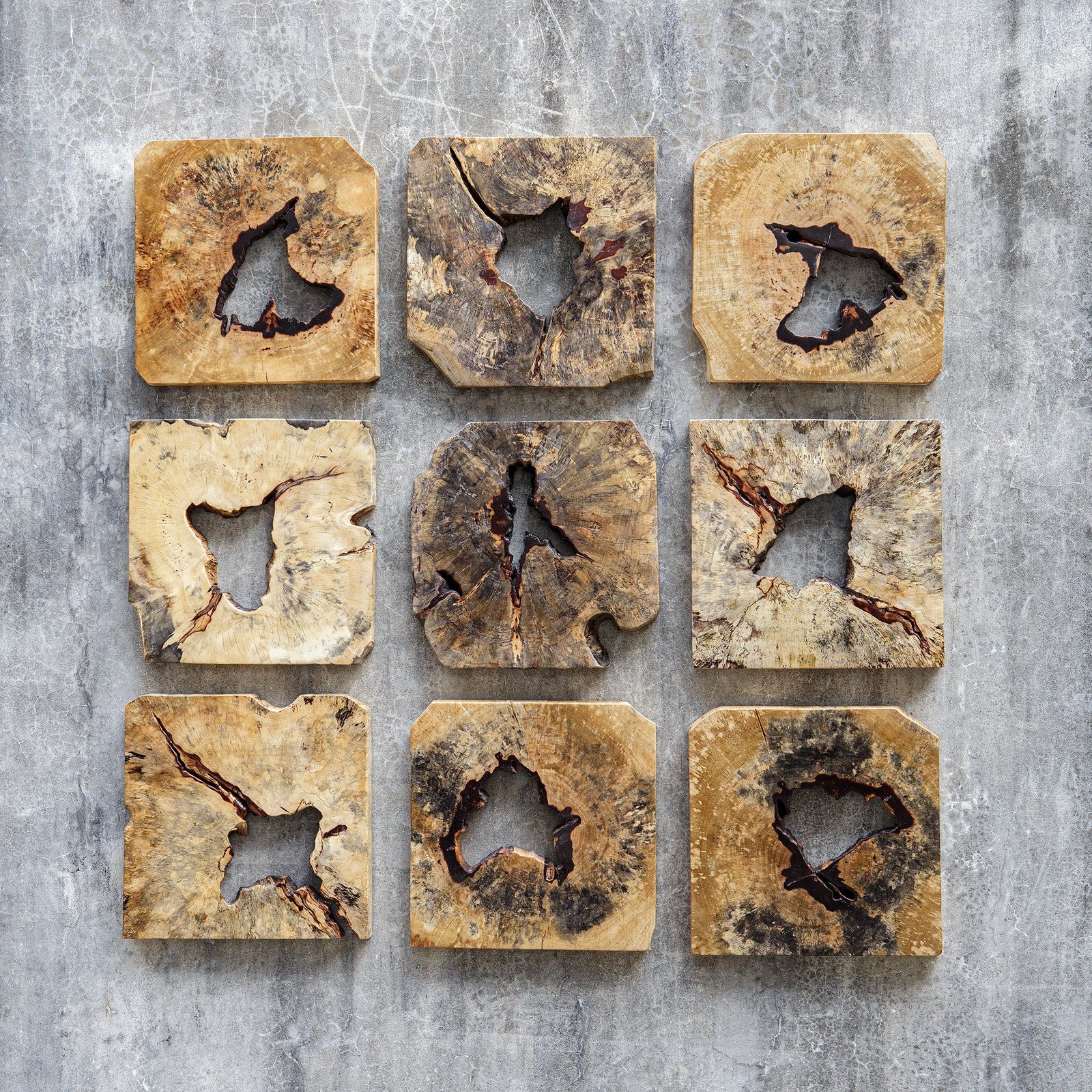 Uttermost Bahati Wood Wall Decor - Set of 9