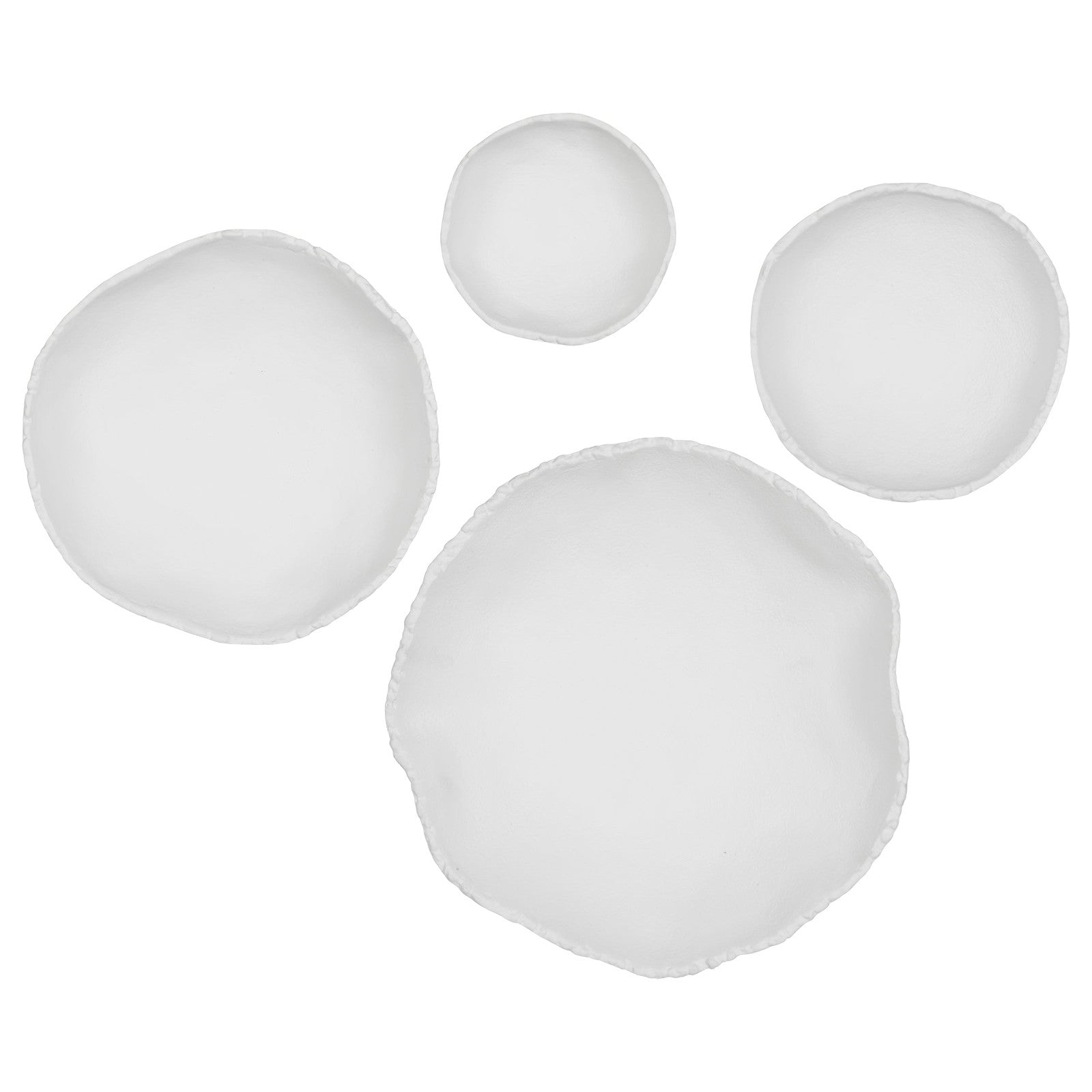 Uttermost Lucky Coins White Metal Wall Bowls - Set of 4