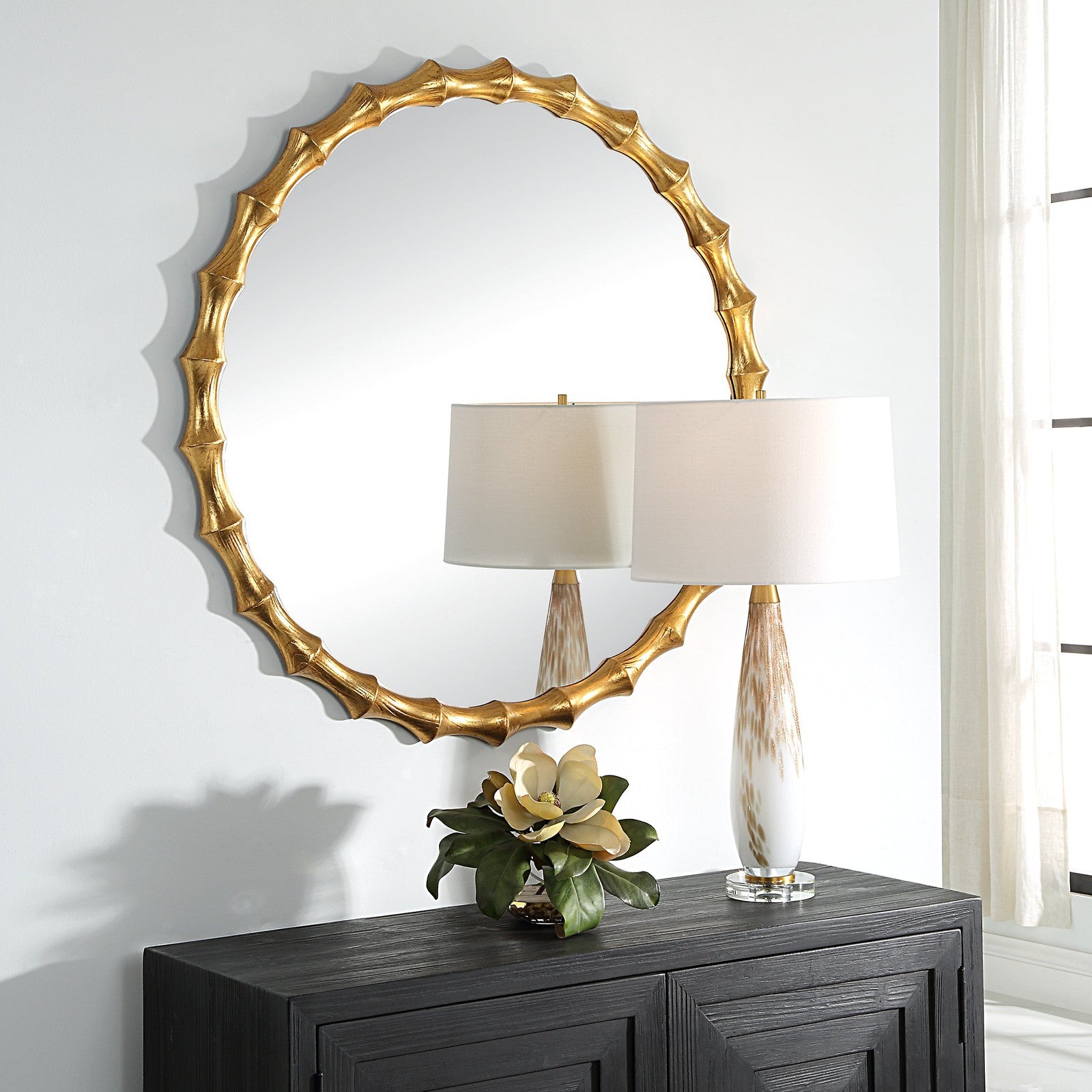 Uttermost Nacala Round Gold Mirror
