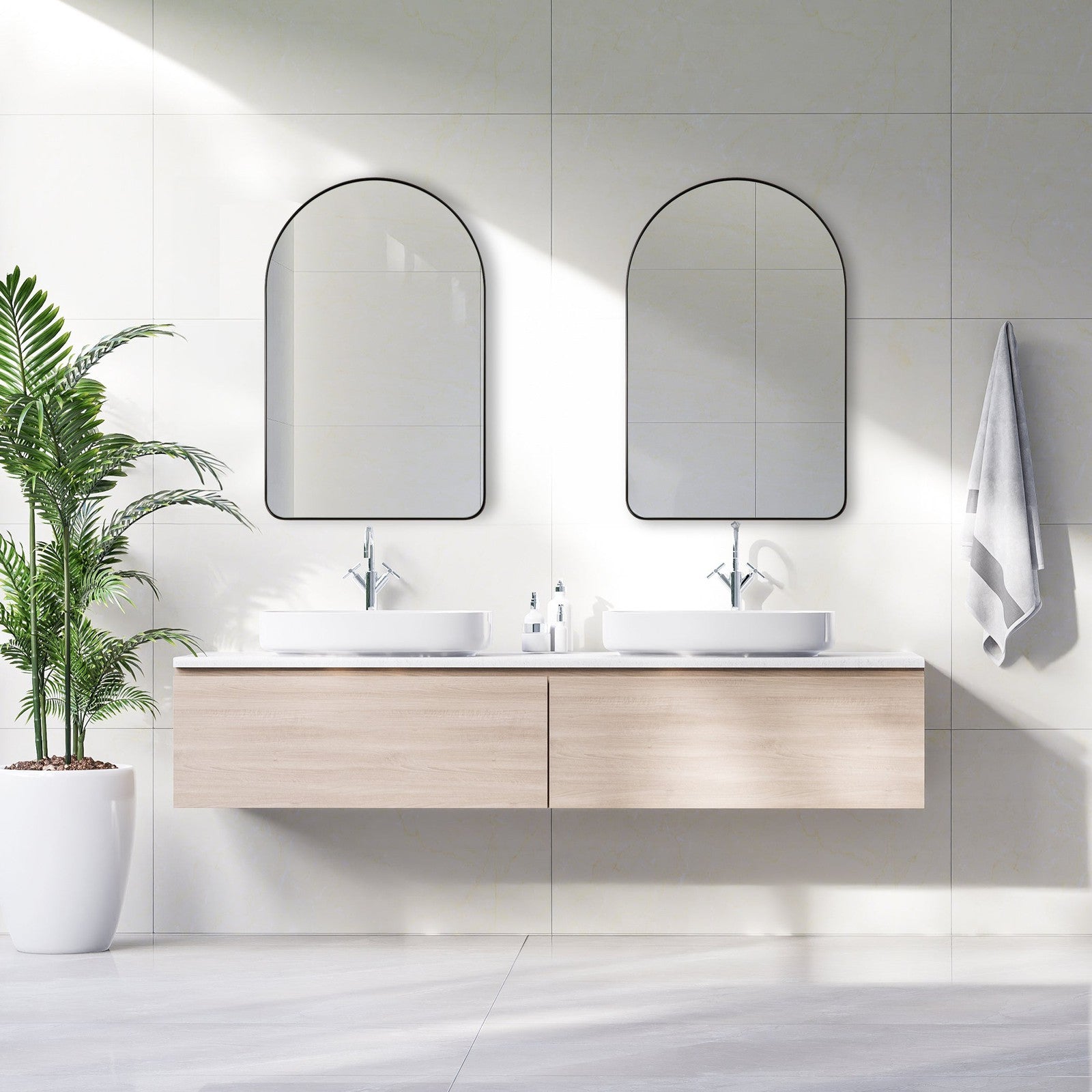 Modern Accents Arch Top Metal Frame Mirror