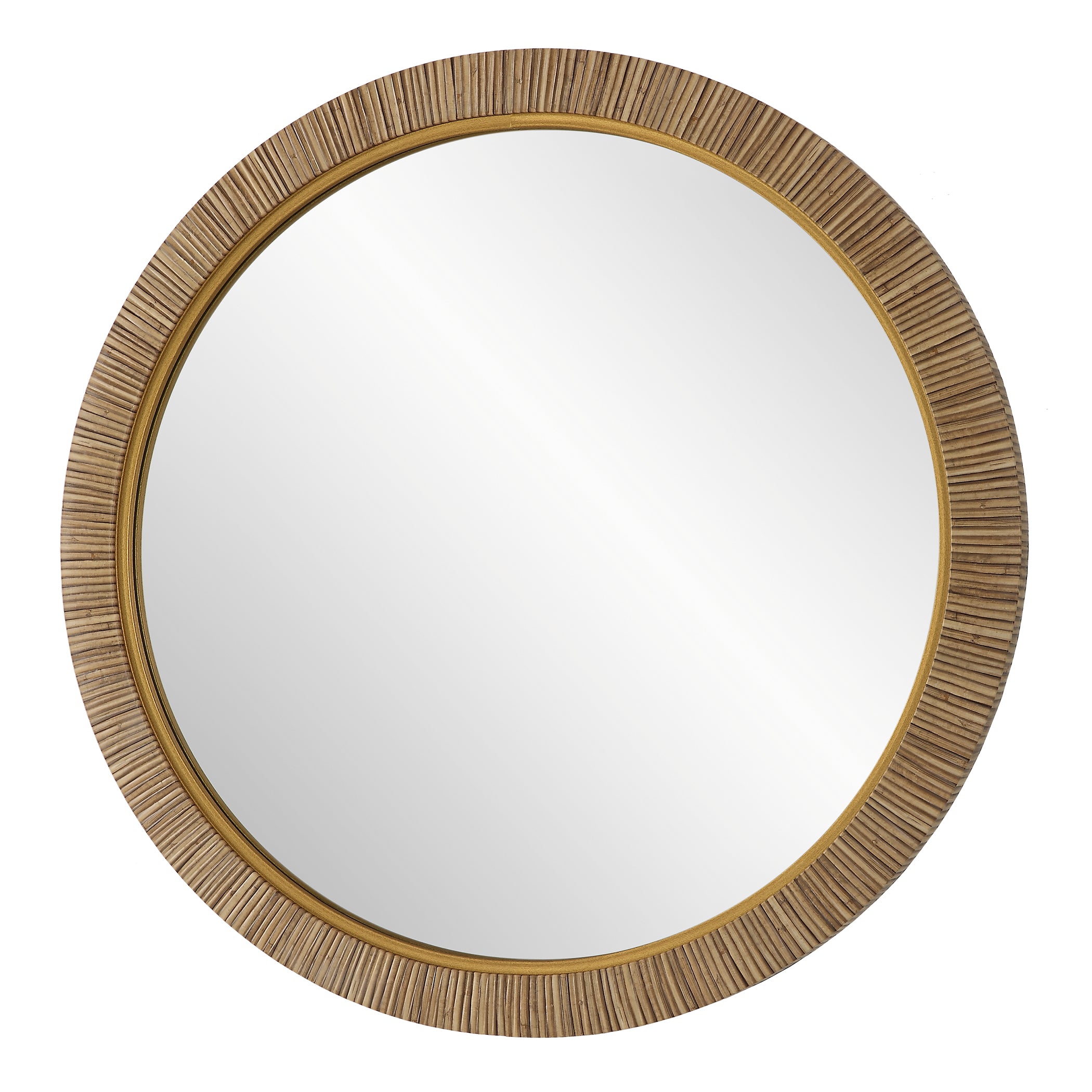 Modern Accents Resemble Real Rattan Round Mirror