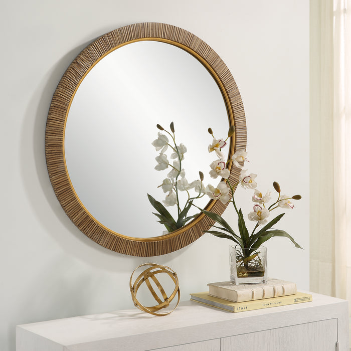 Modern Accents Resemble Real Rattan Round Mirror