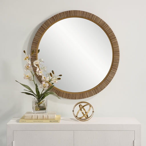 Modern Accents Resemble Real Rattan Round Mirror