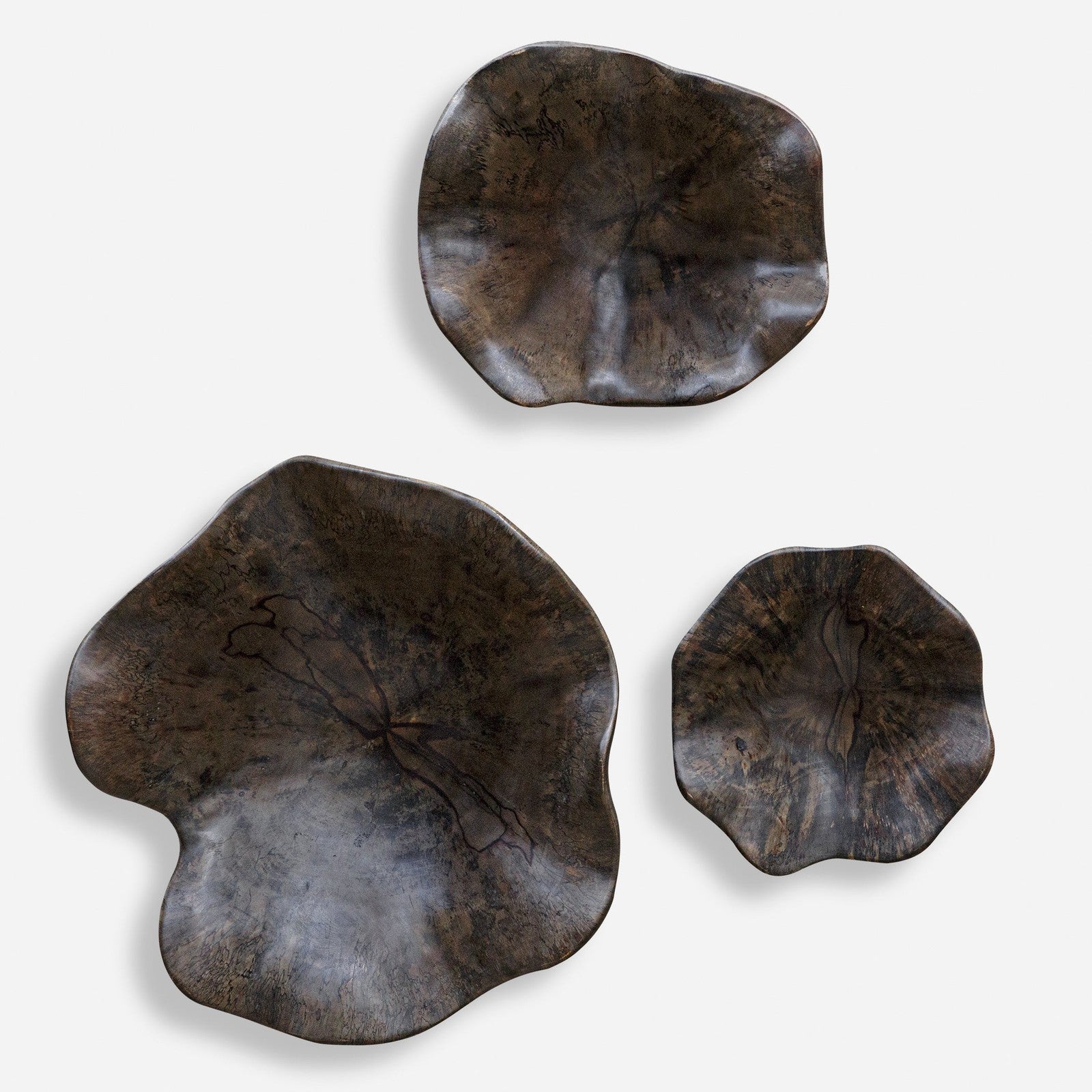 Uttermost Two Wood Wall Decor In Mocha - Set of 3