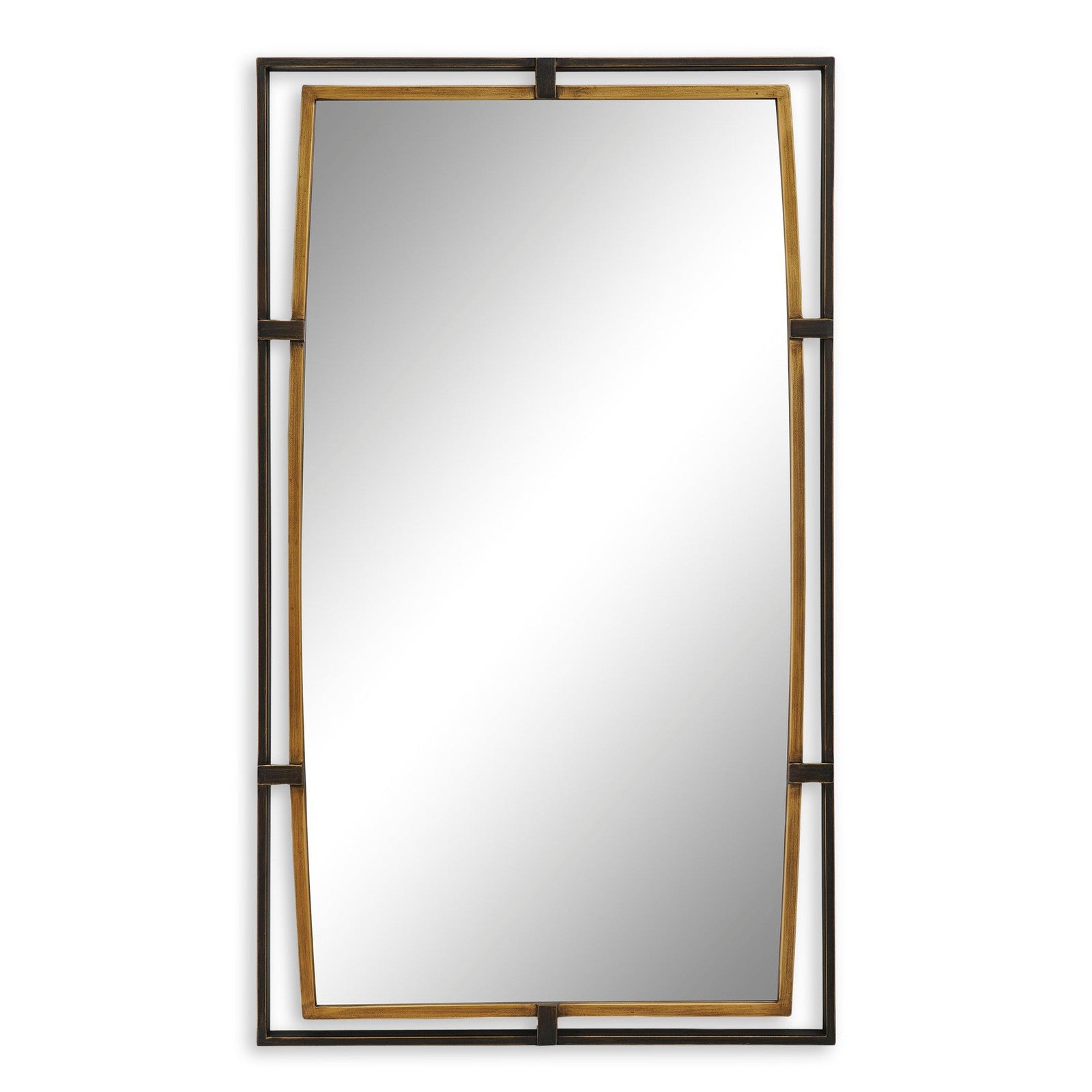 Modern Accents Rectangular Dual Metal Framed Mirror
