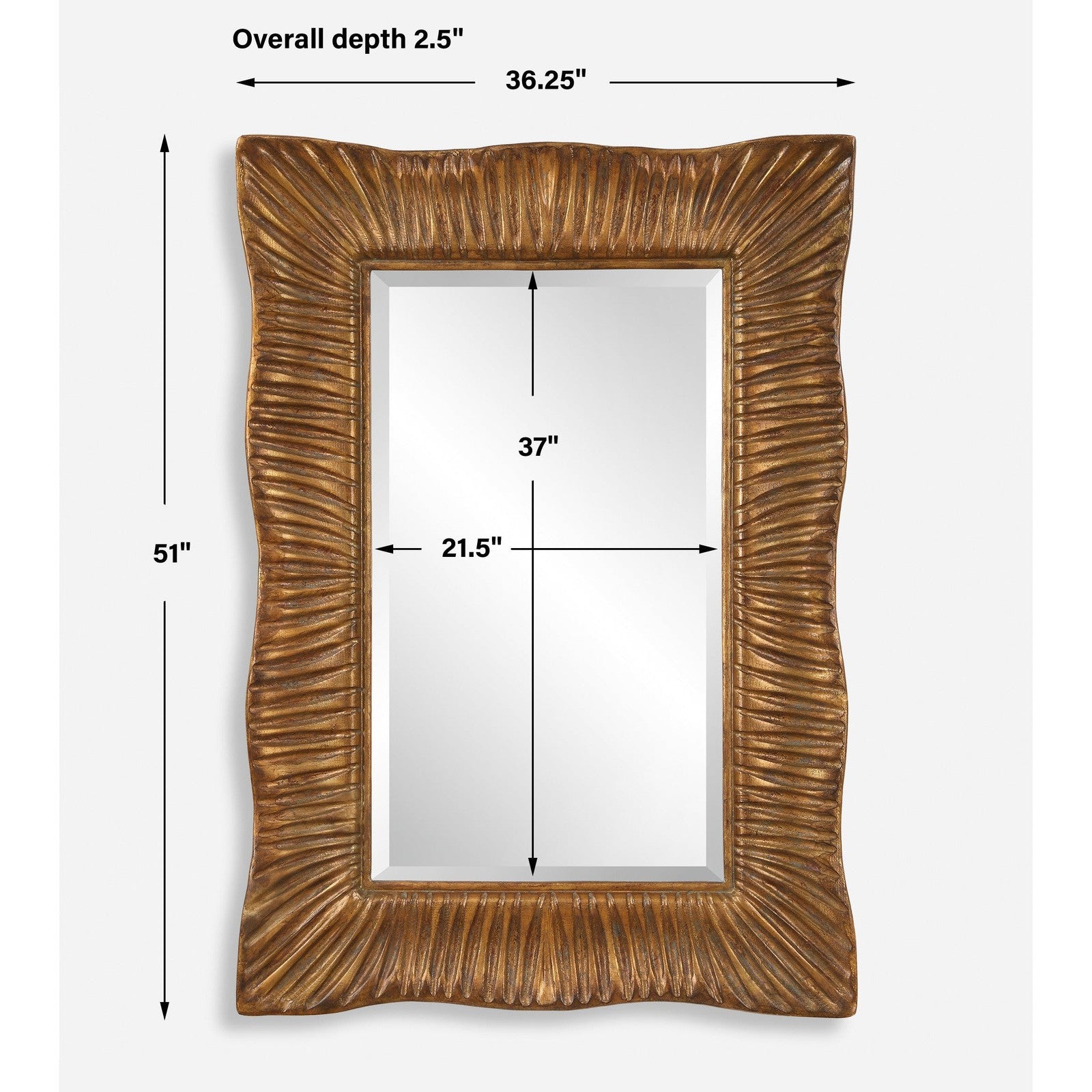 Uttermost Emerson Scalloped Antique Gold Mirror