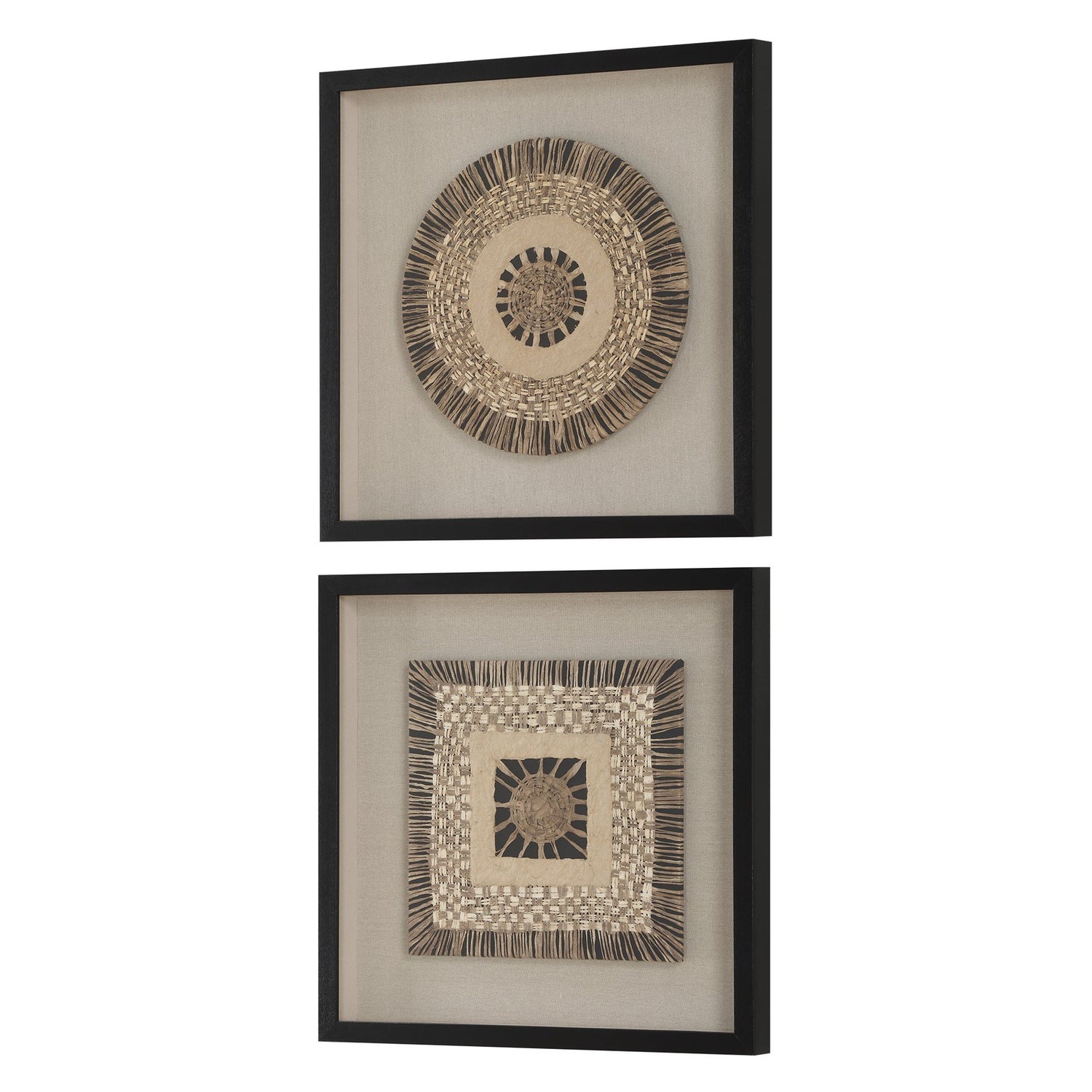 Uttermost Intertwine Knit Paper Shadow Box - Set of 2