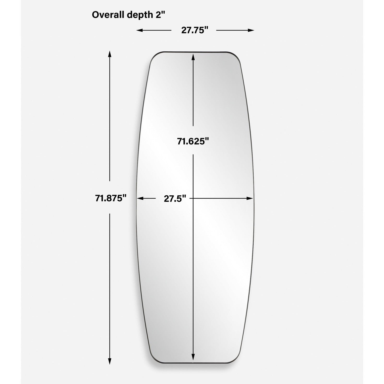 Uttermost Caspian Curved Black Dressing Mirror