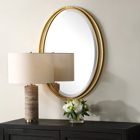 Uttermost Rhodes Gold Oval Mirror