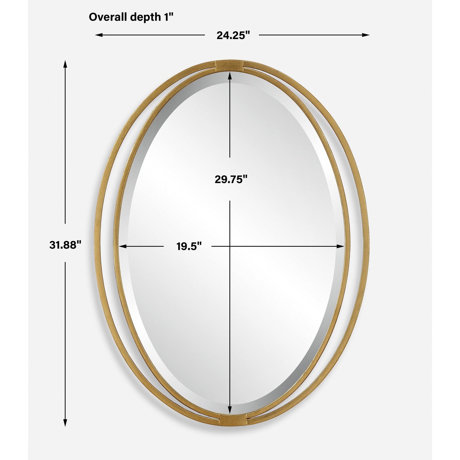 Uttermost Rhodes Gold Oval Mirror
