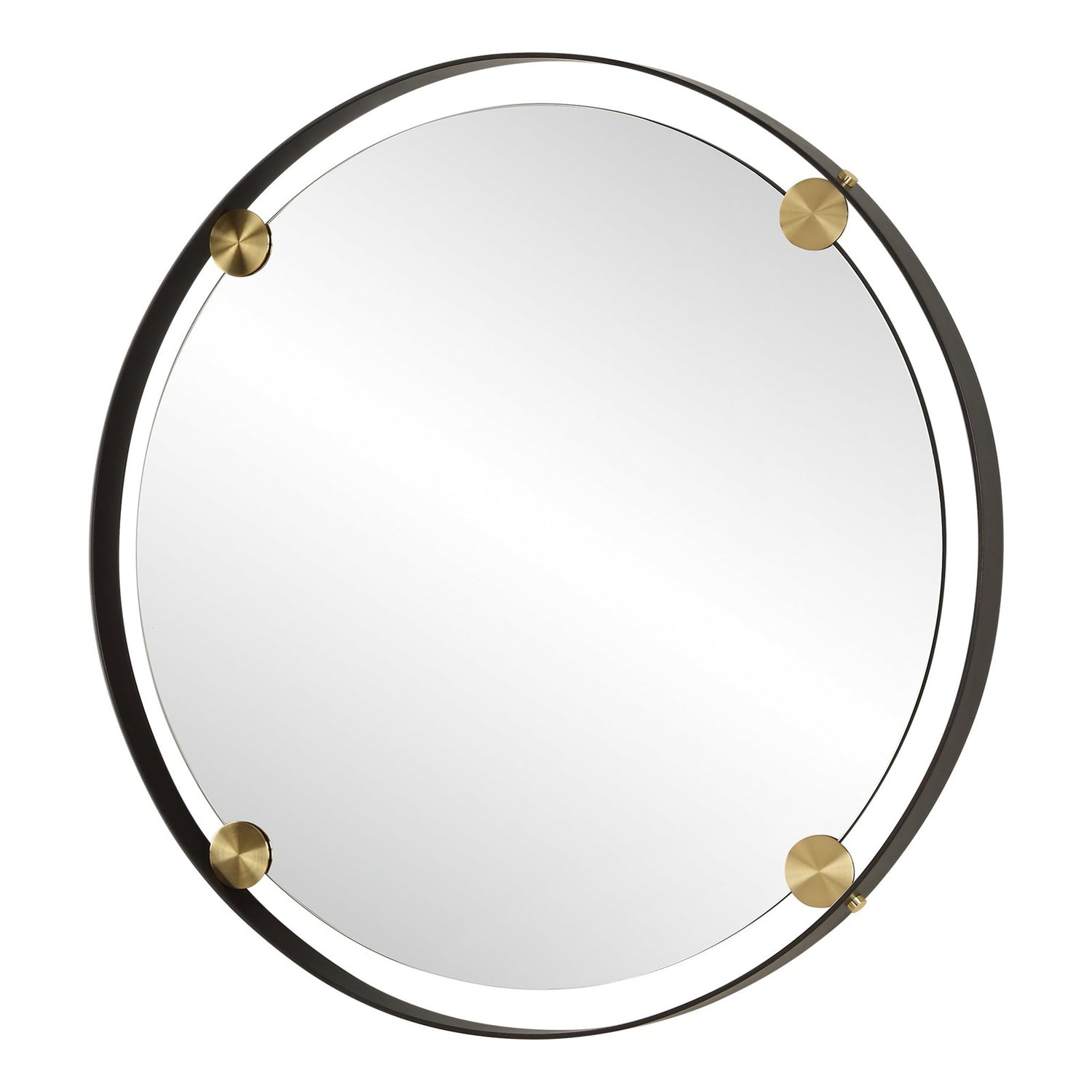 Uttermost Radius Round Bronze Iron Mirror