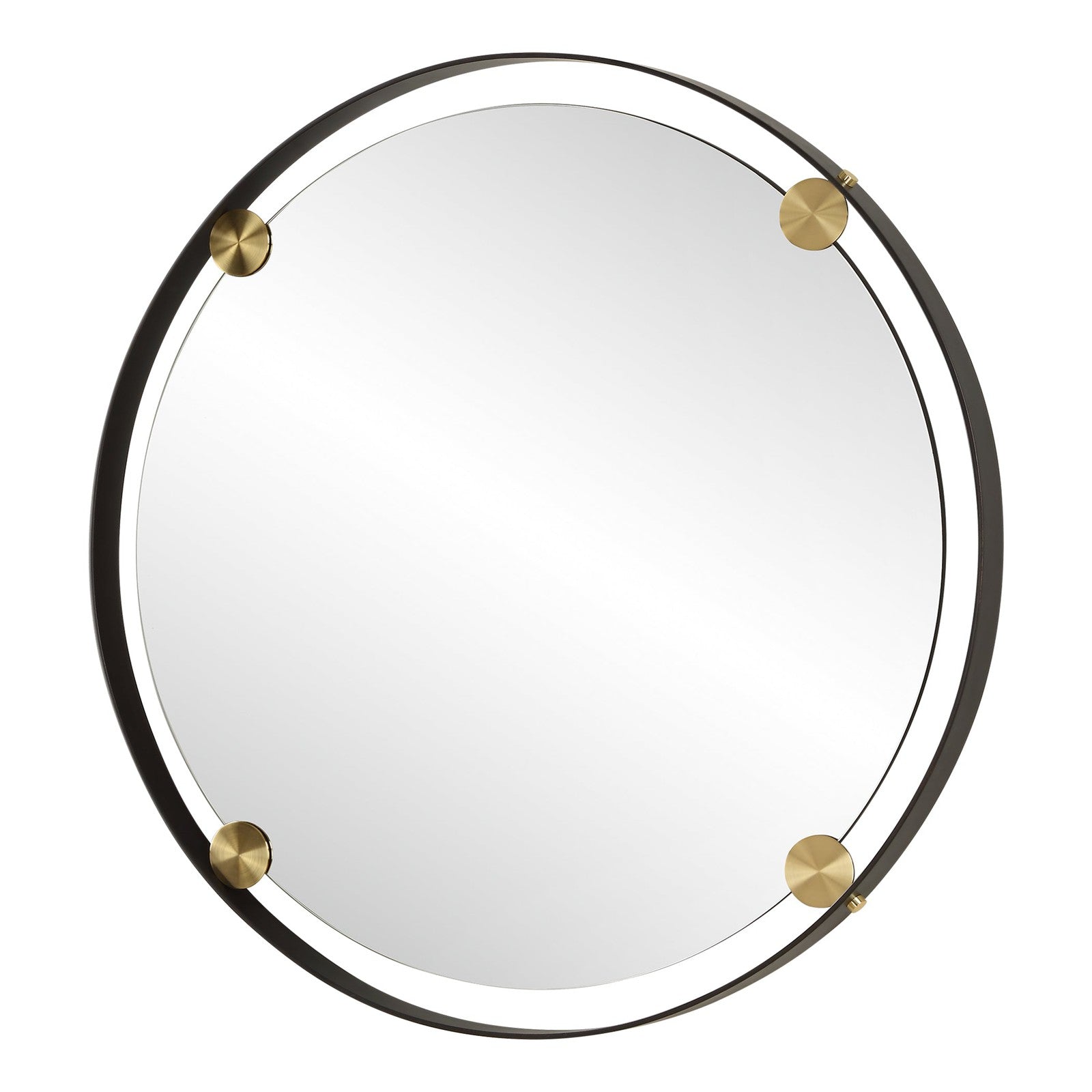 Uttermost Radius Round Bronze Iron Mirror