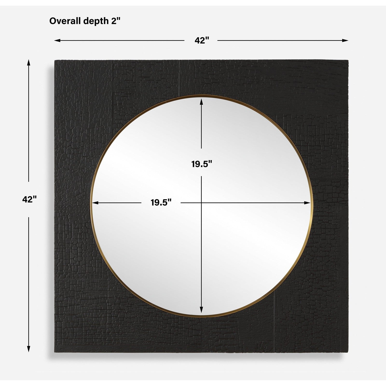 Uttermost Ember Black Square Mirror