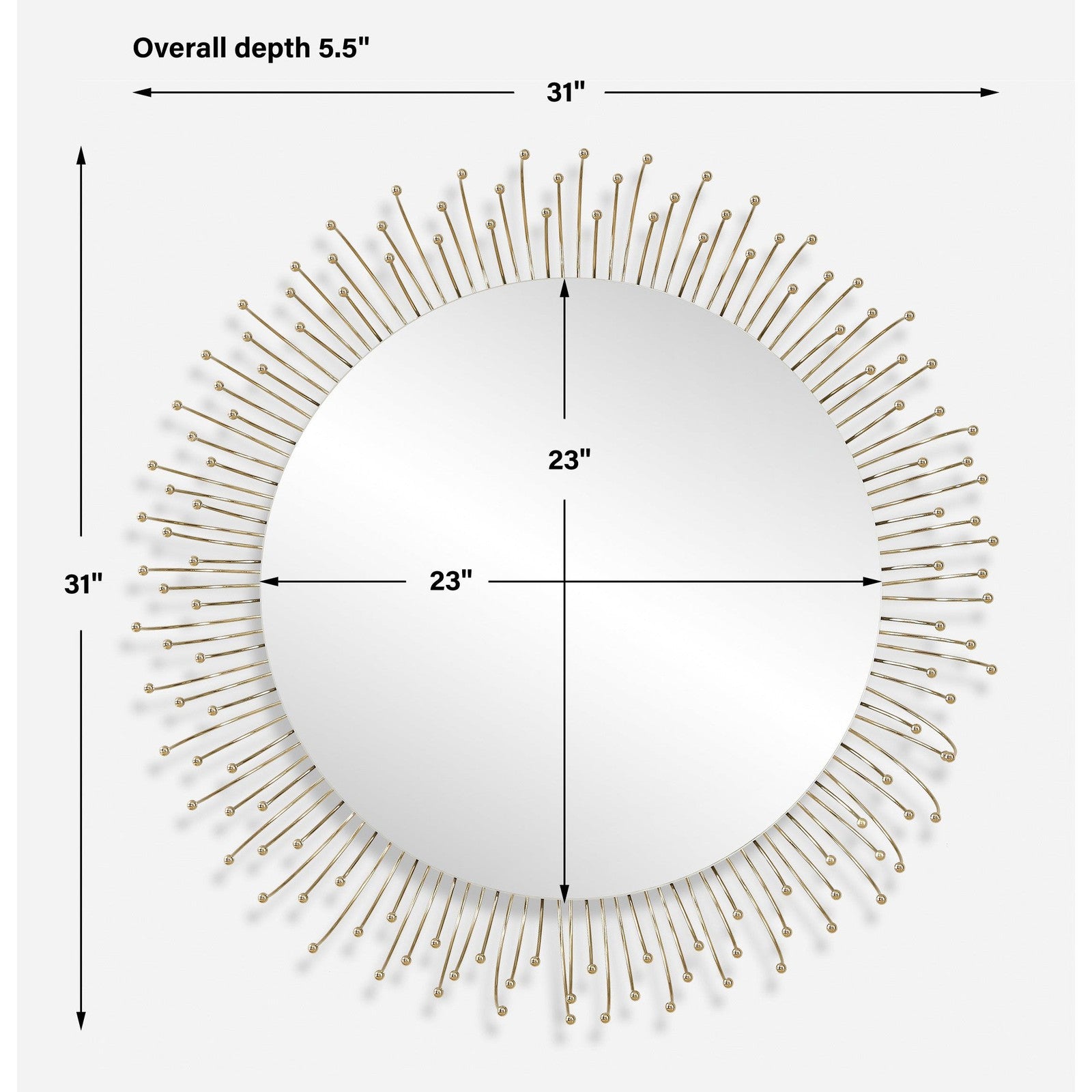 Uttermost Aga Round Gold Mirror