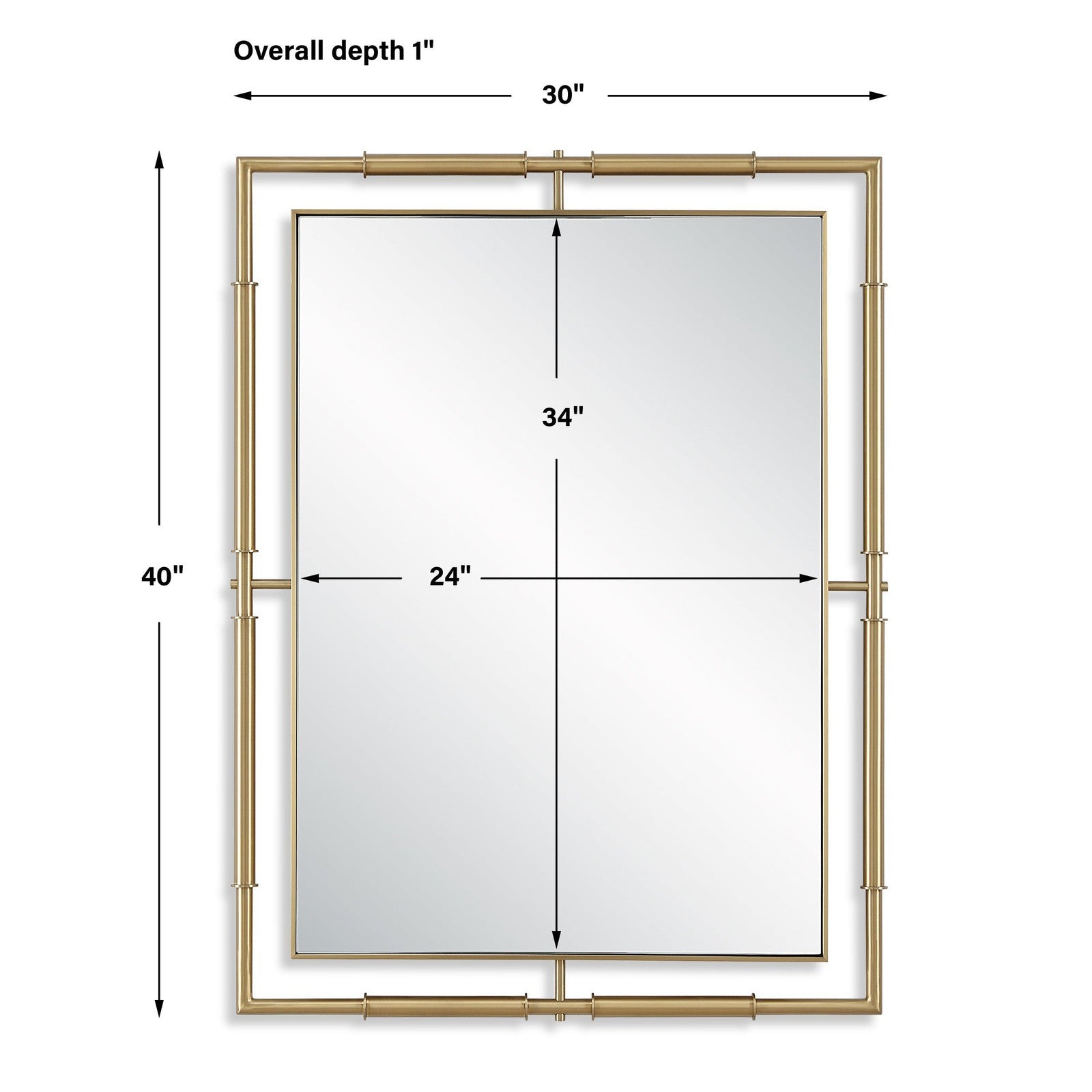 Uttermost It's All Connected Rectangle Brass Mirror