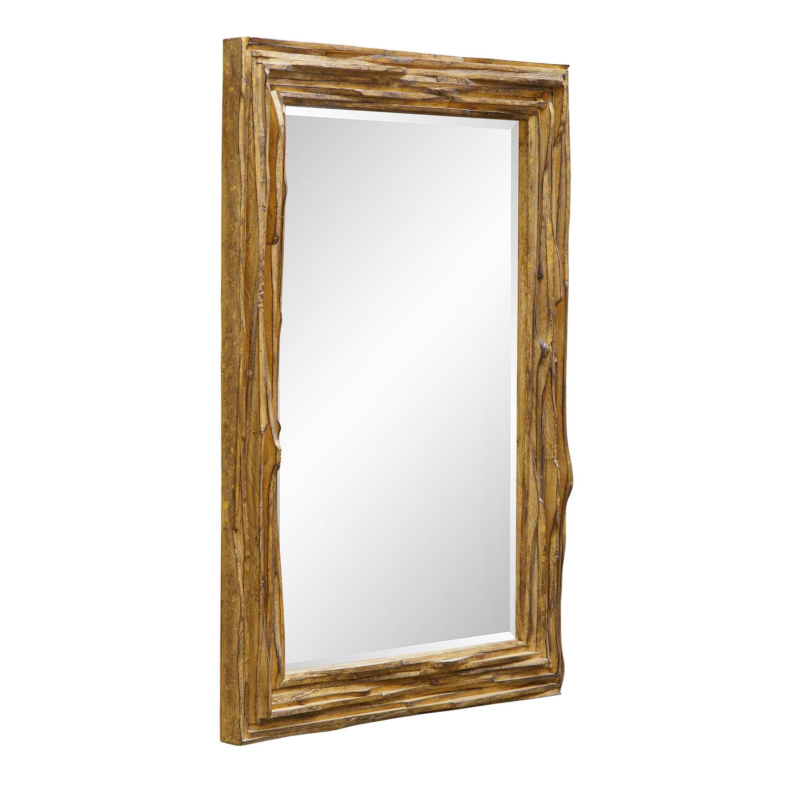 Uttermost Overlap Teak Wood Mirror