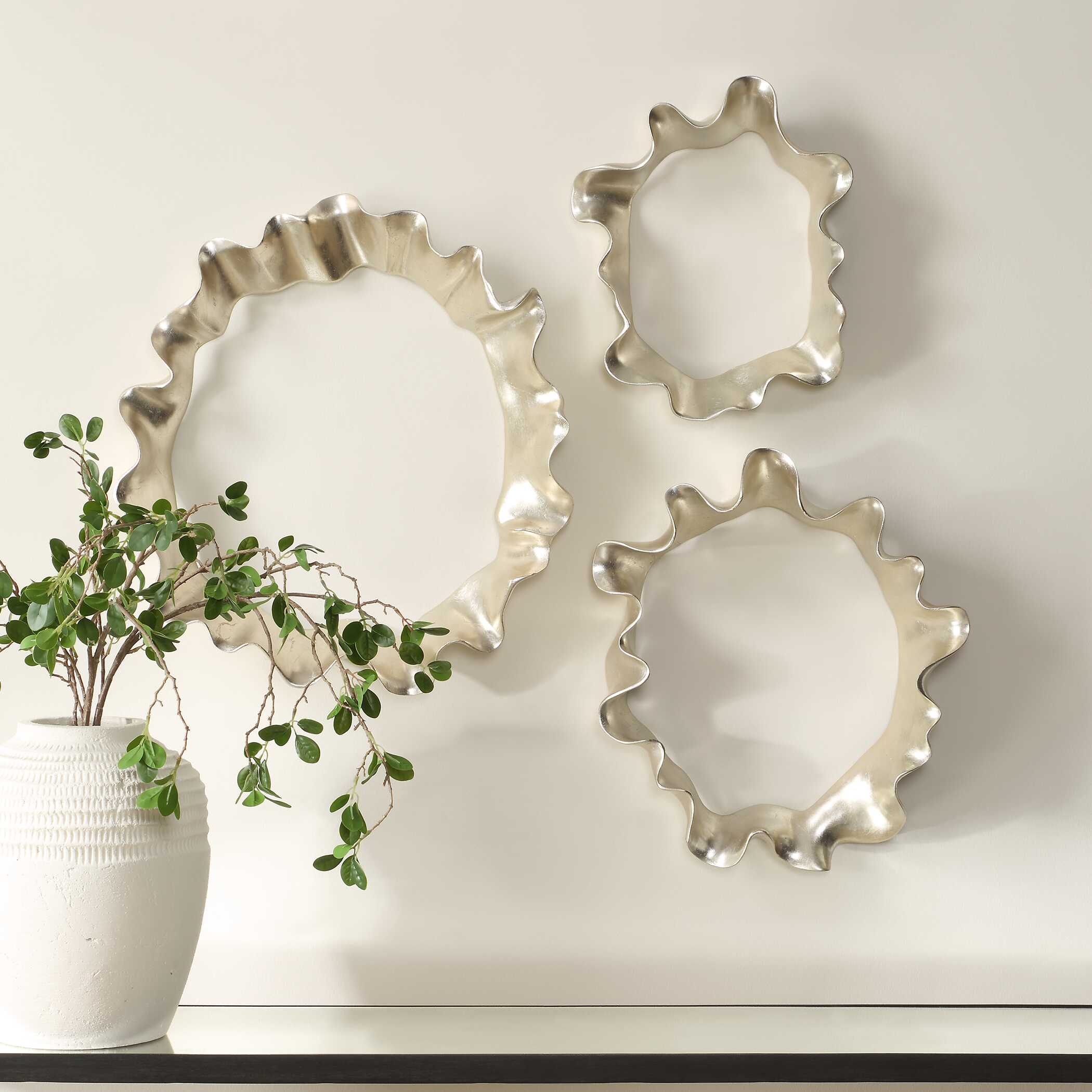 Uttermost Ripple Effect Silver Wall Art - Set of 3