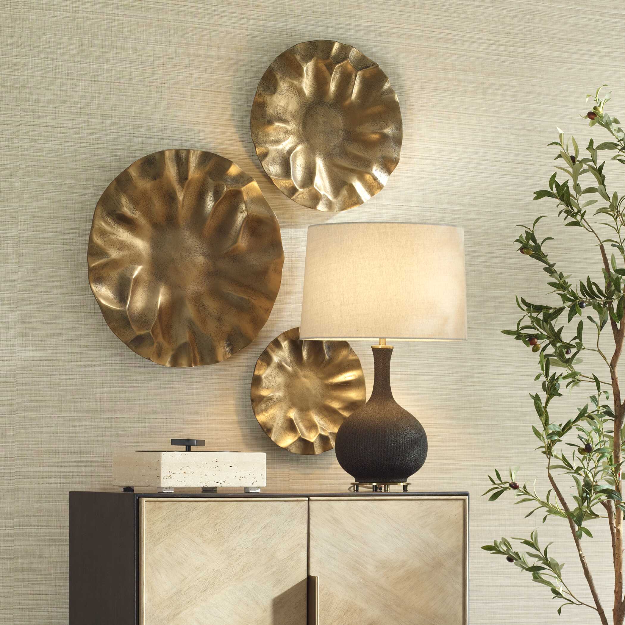 Uttermost Peonia Outdoor Wall Art - Set of 3
