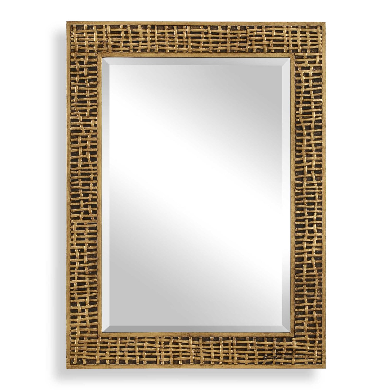 Uttermost Woven In Time Gold Mirror