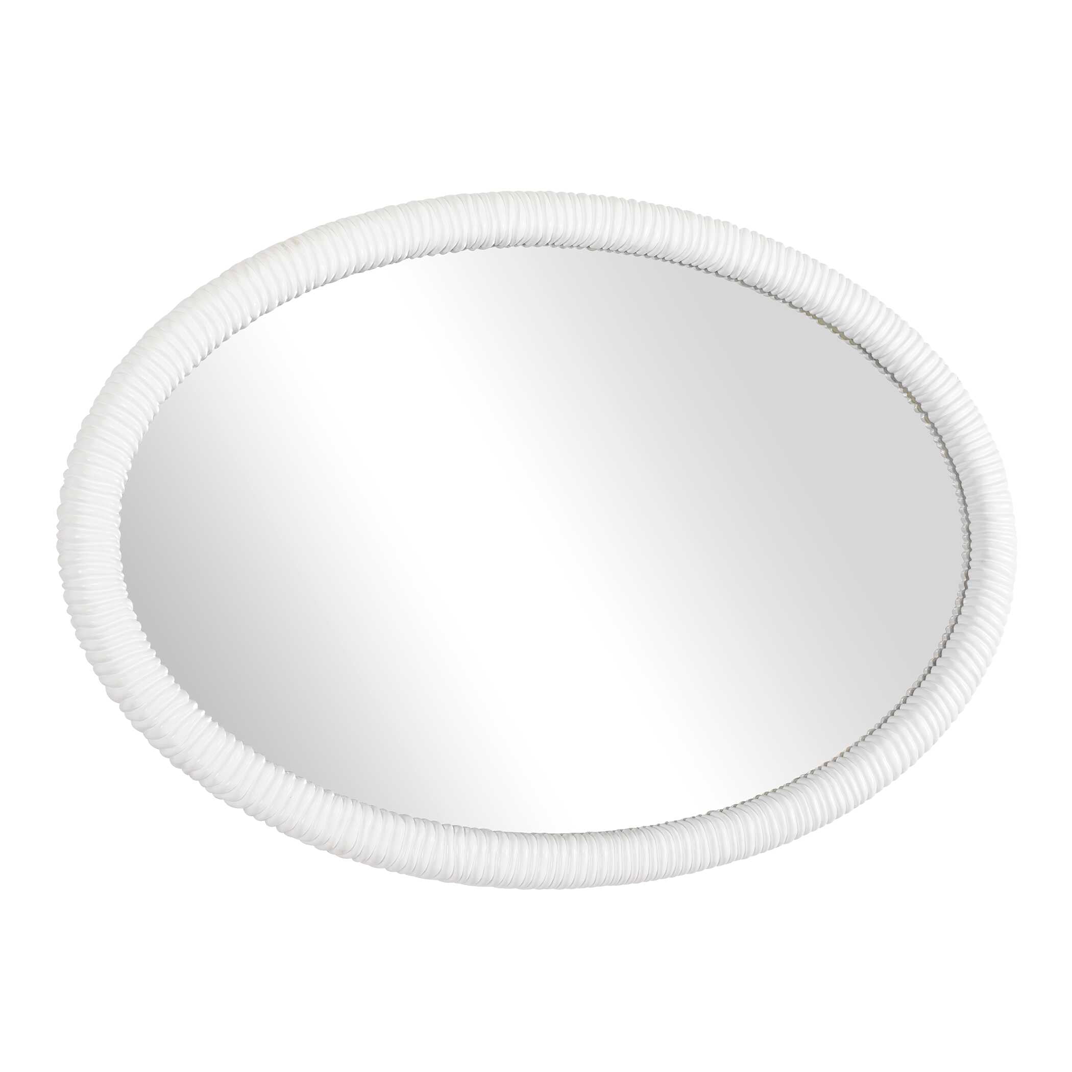 Uttermost Bali White Ribbed Oval Mirror