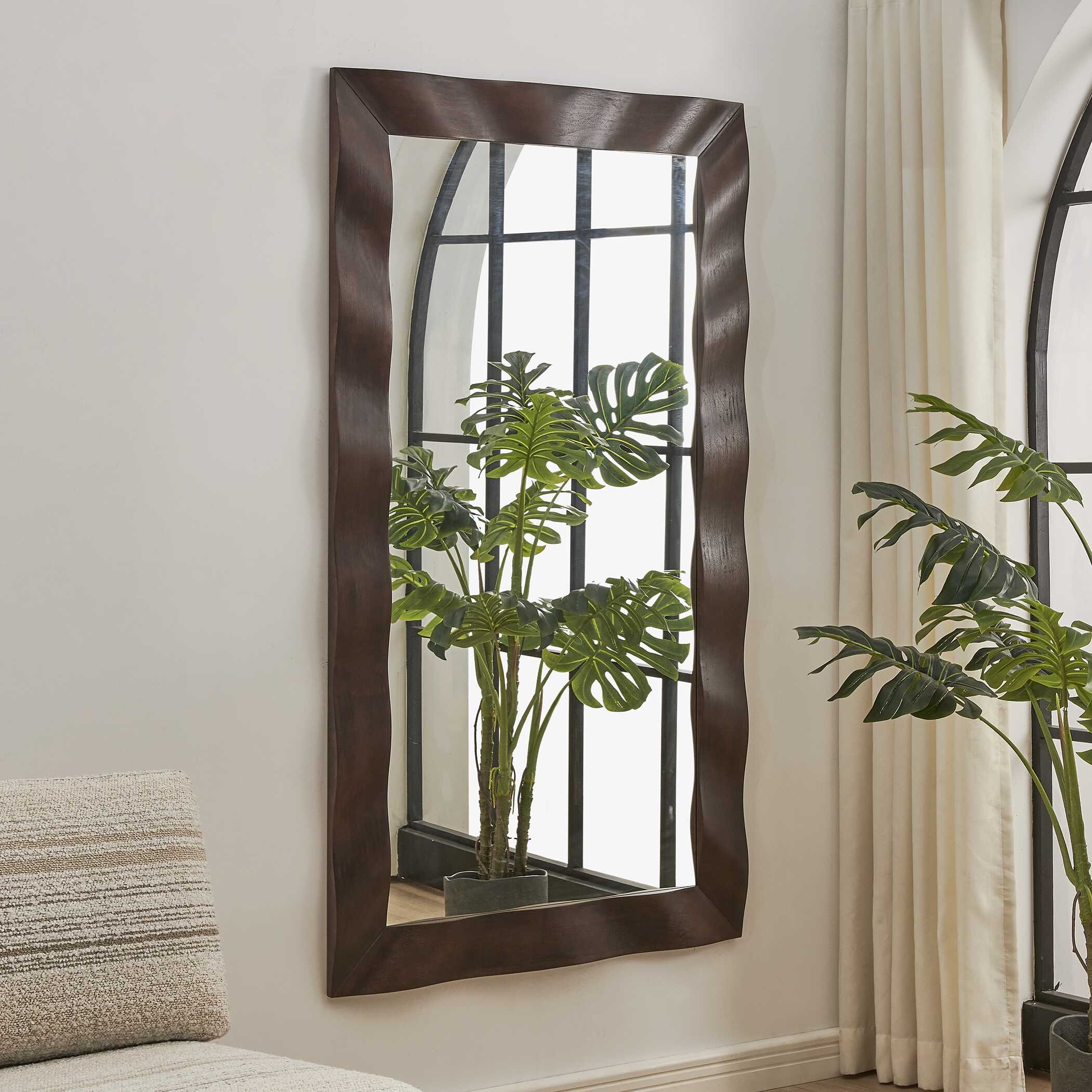 Uttermost Wrinkle Wavy Wood Mirror