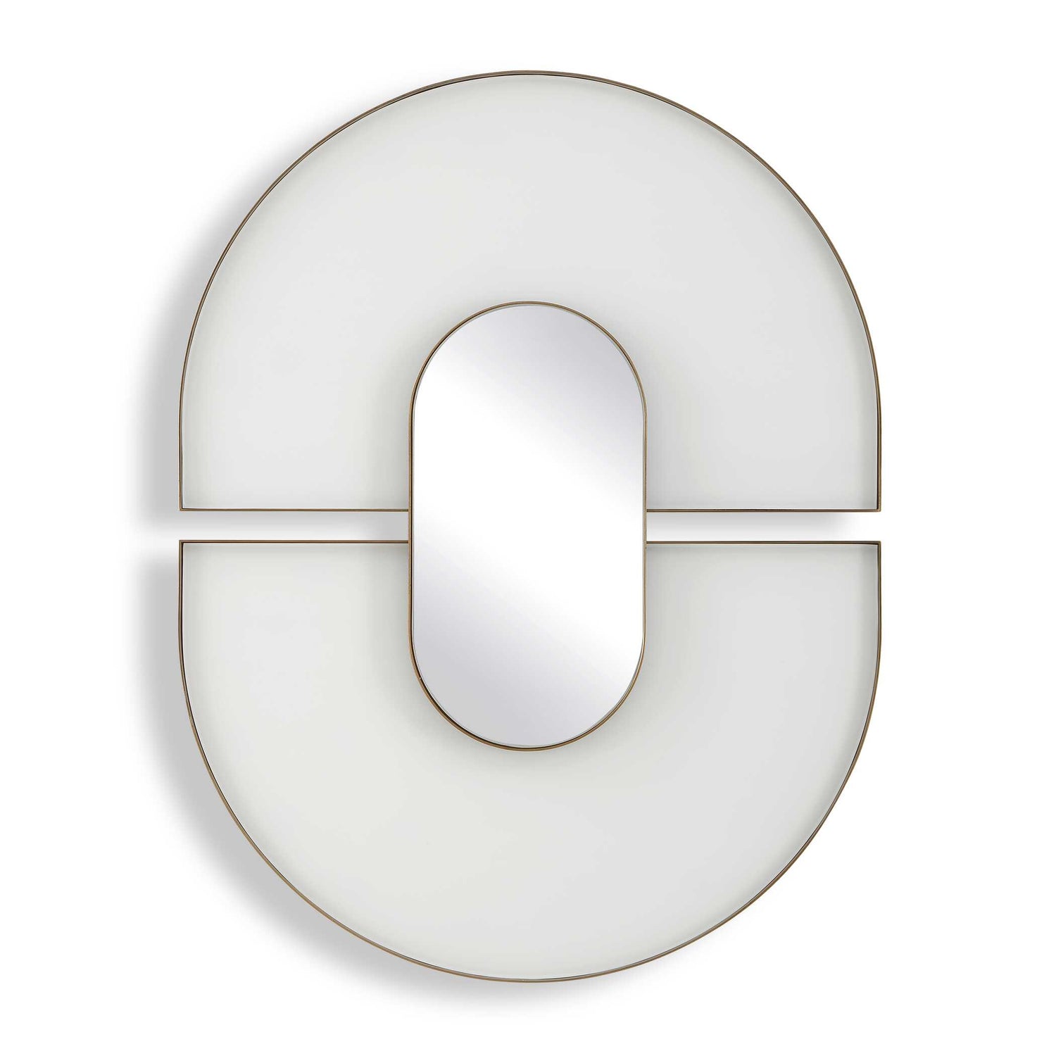 Uttermost Encase Modern White Oval Mirror