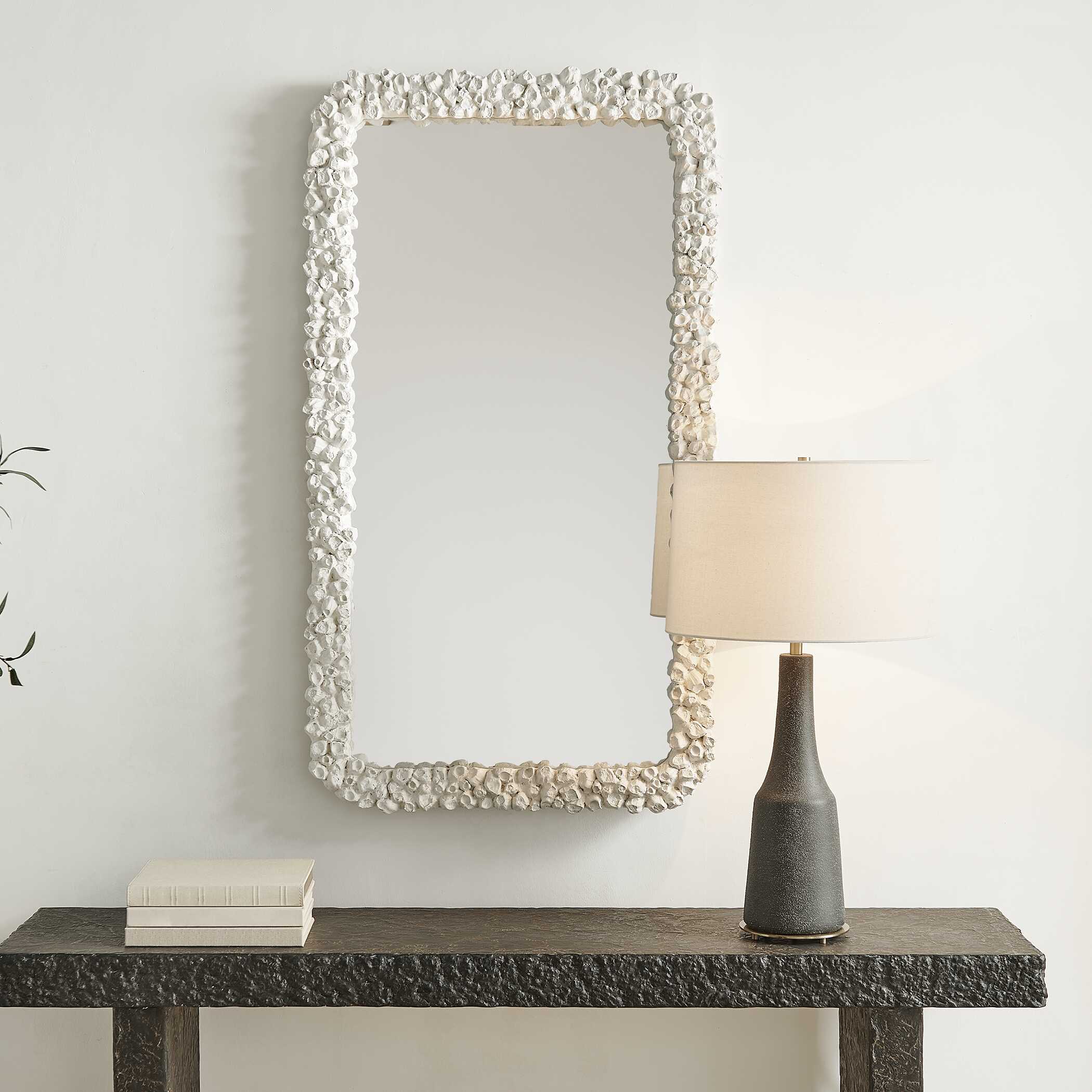 Uttermost Barnacle Rectangular White Mirror