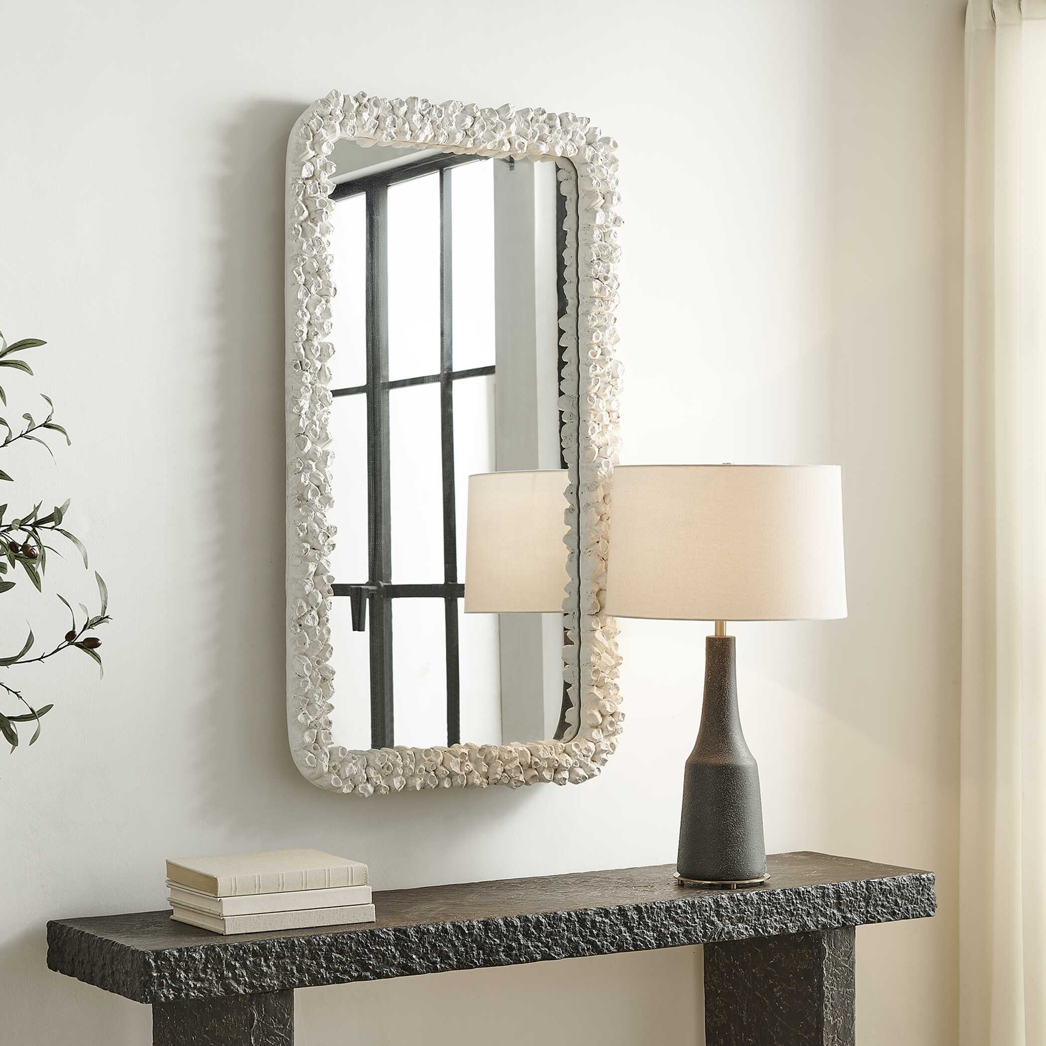Uttermost Barnacle Rectangular White Mirror