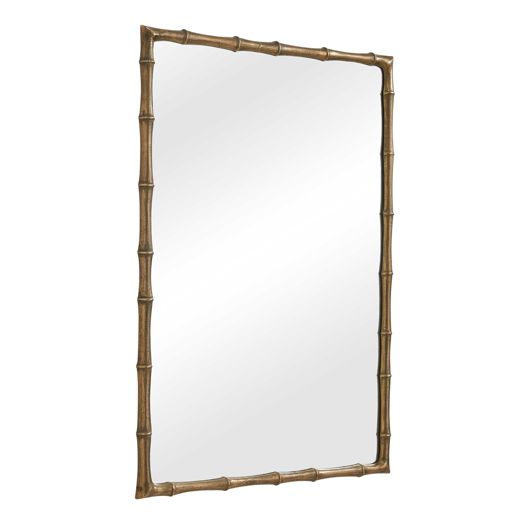 Uttermost Brass Bamboo Rectangle Mirror