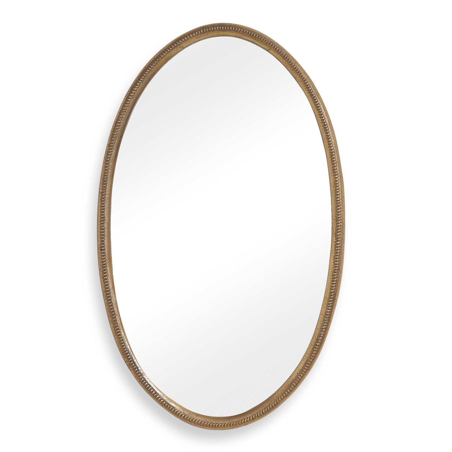 Uttermost Ellis Beaded Brass Oval Mirror